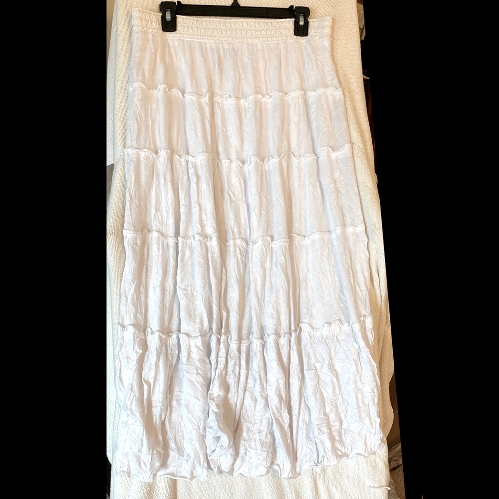 AB Studio White Maxi Skirt